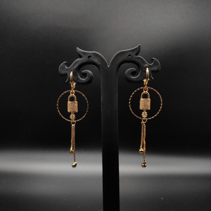 Lock Gold-Plated Hoop Earrings