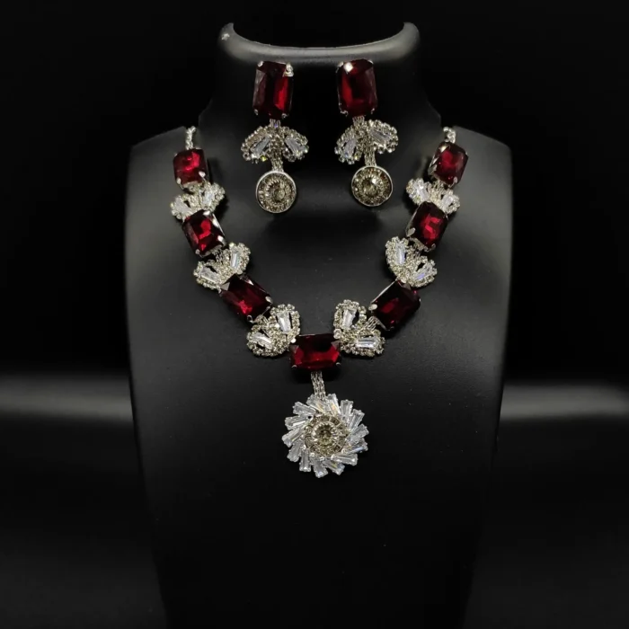 Regal Ruby Radiance Necklace Set